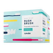 Cavex Rush Brush wegwerptandenborstels verpakking met tekst ready to use