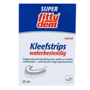 Fittydent Super Kleefstrips waterbestendig verpakking met 15 stuks, zinkvrij