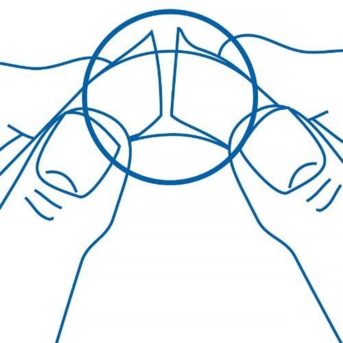 Fittydent kleefstrips tekening van handen die strip tussen vingers plooien