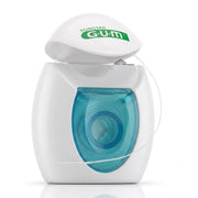 GUM Original White floss waxed dispenser met wit-turquoise behuizing en uittrekbare draad