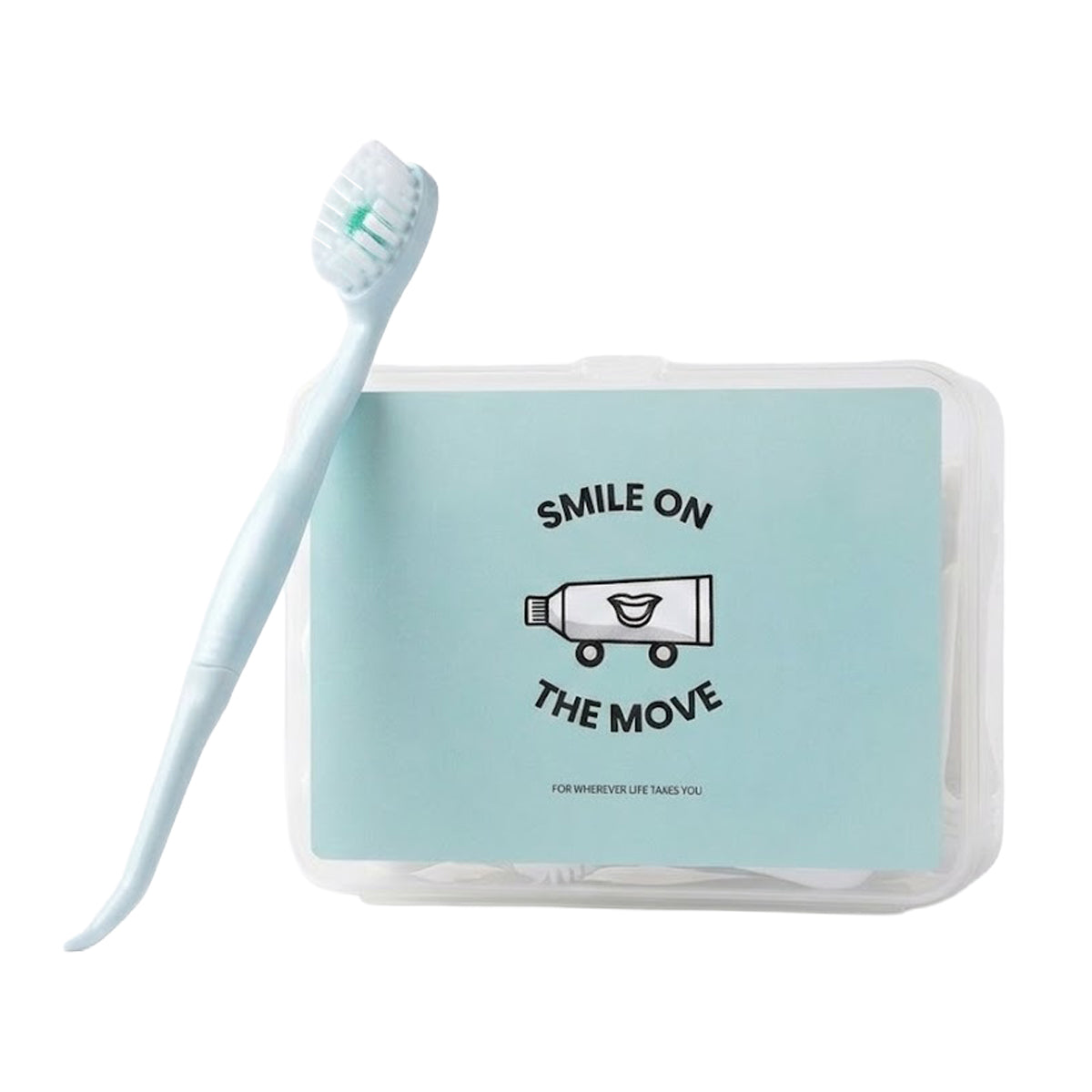 Smile On The Move mini tandenborstel met blauw reisetui