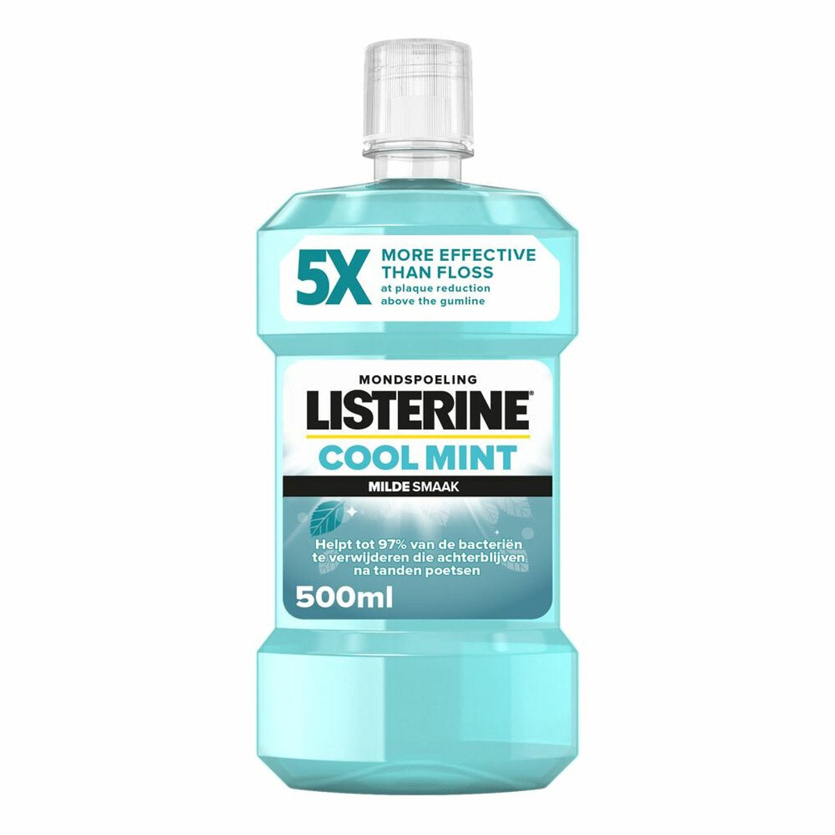 Listerine Coolmint mild mondwater fles 500ml met milde smaak
