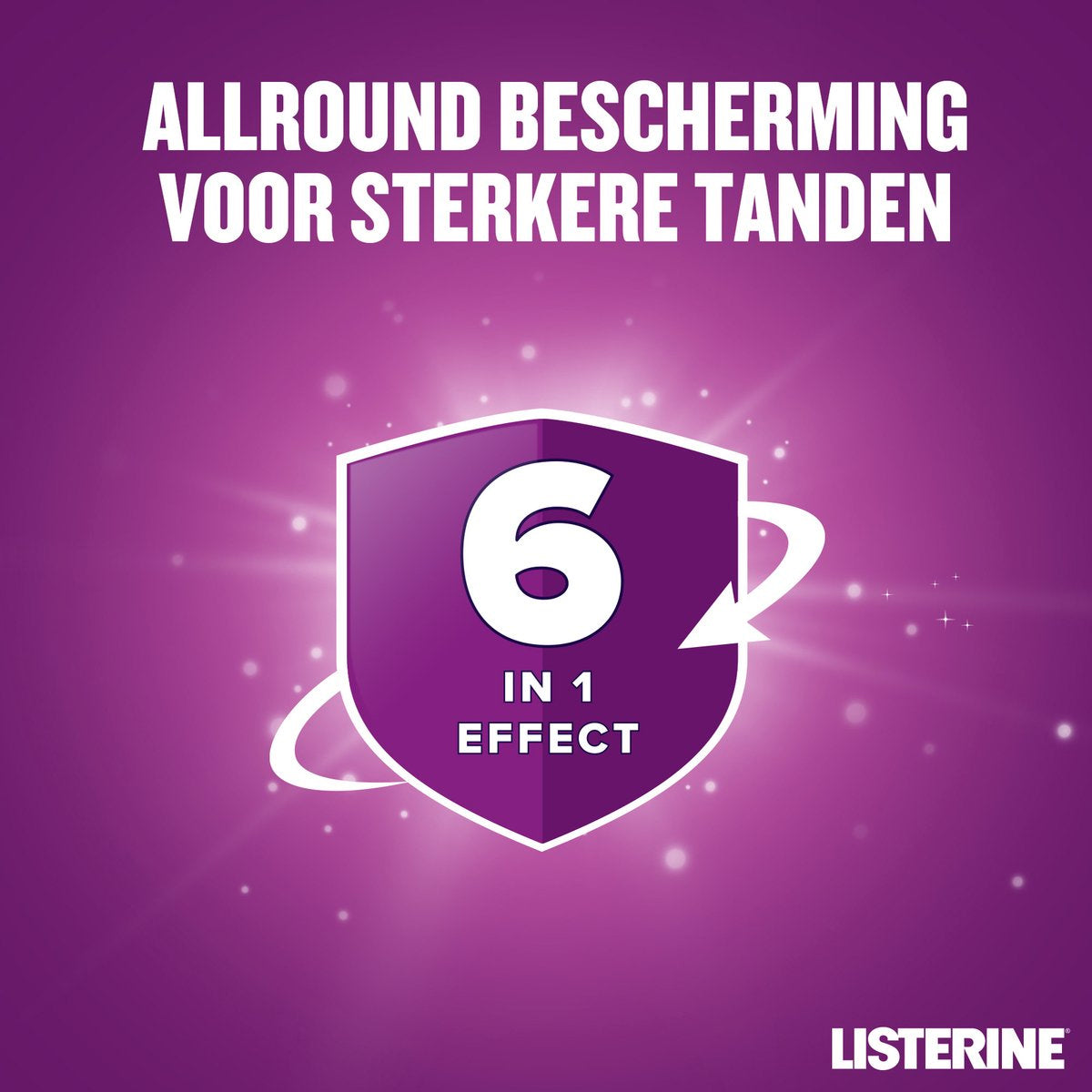 Listerine Total Care schild met 6 in 1 effect, allround bescherming voor sterkere tanden