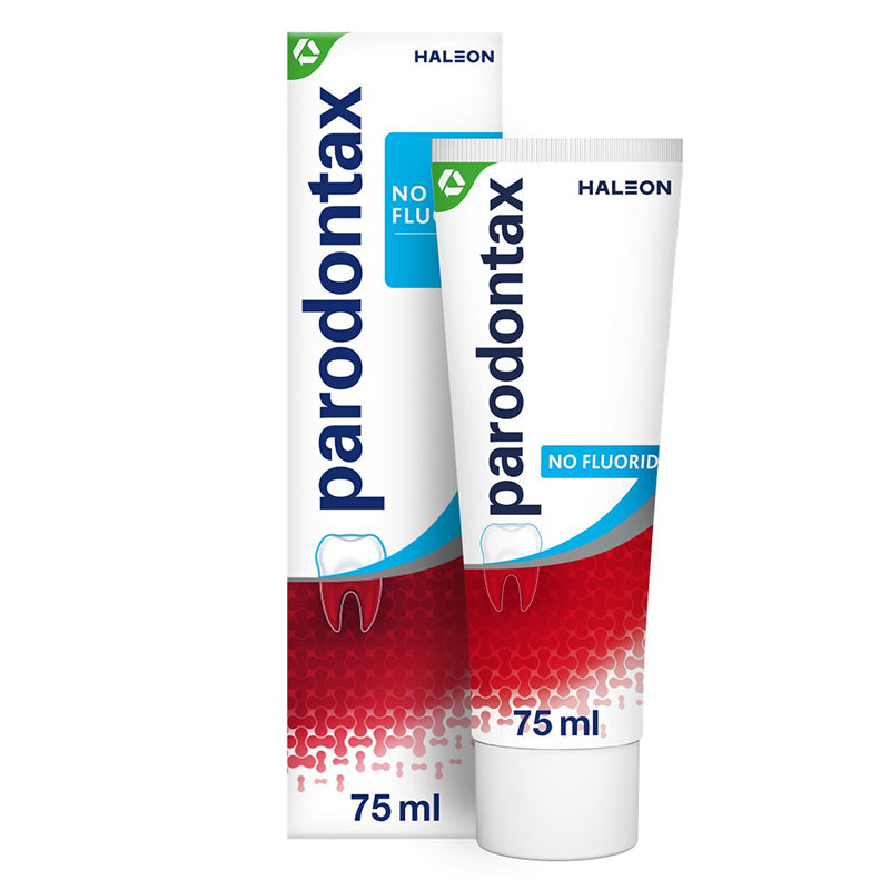 Parodontax No Fluoride tandpasta doos en tube van 75 ml