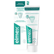 Elmex Sensitive Professional tandpasta doosje en tube naast elkaar