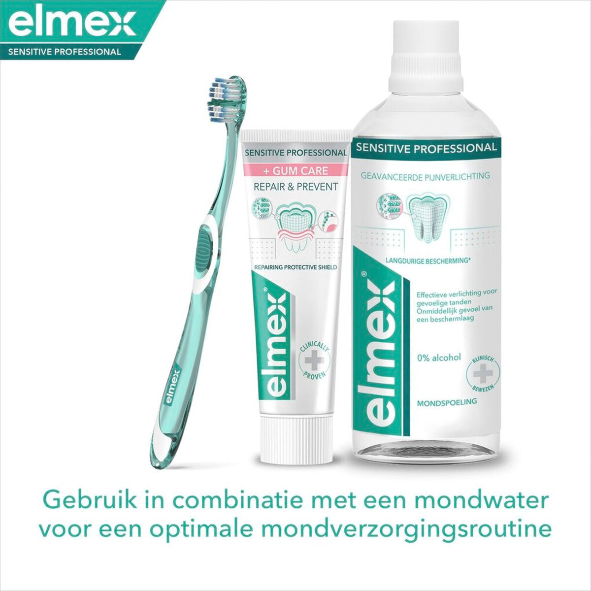 Elmex Sensitive Professional Repair&Prevent tandpasta met tandenborstel en mondwater