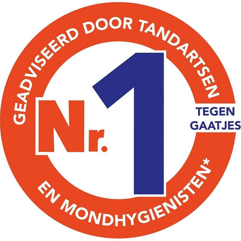 Elmex Anti-Caries badge nummer 1 geadviseerd door tandartsen tegen gaatjes