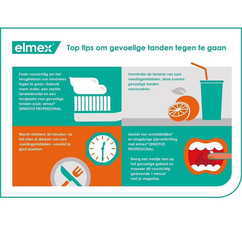 Elmex Sensitive Original infographic met tips tegen gevoelige tanden