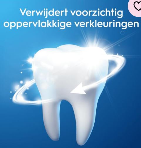 Oral-B Pro-Expert Gezond Wit illustratie tand met tekst verwijdert oppervlakkige verkleuringen