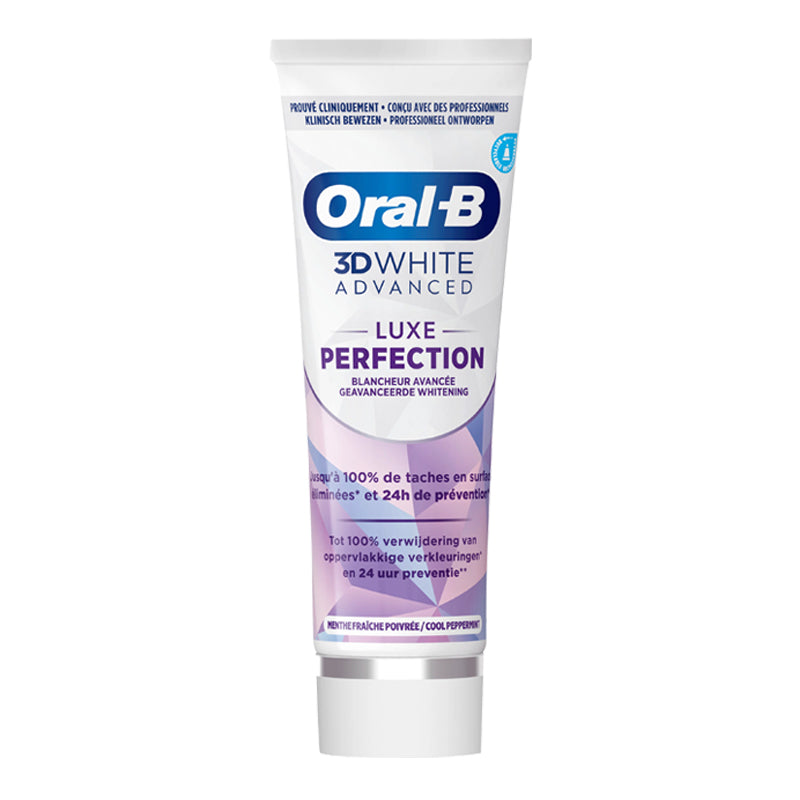 Oral-B Tandpasta 3D White Luxe Perfection tube met dop rechtop staand