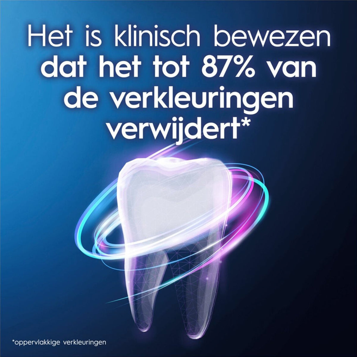 Oral-B 3D White Arctic Fresh verwijdert klinisch bewezen tot 87% verkleuringen