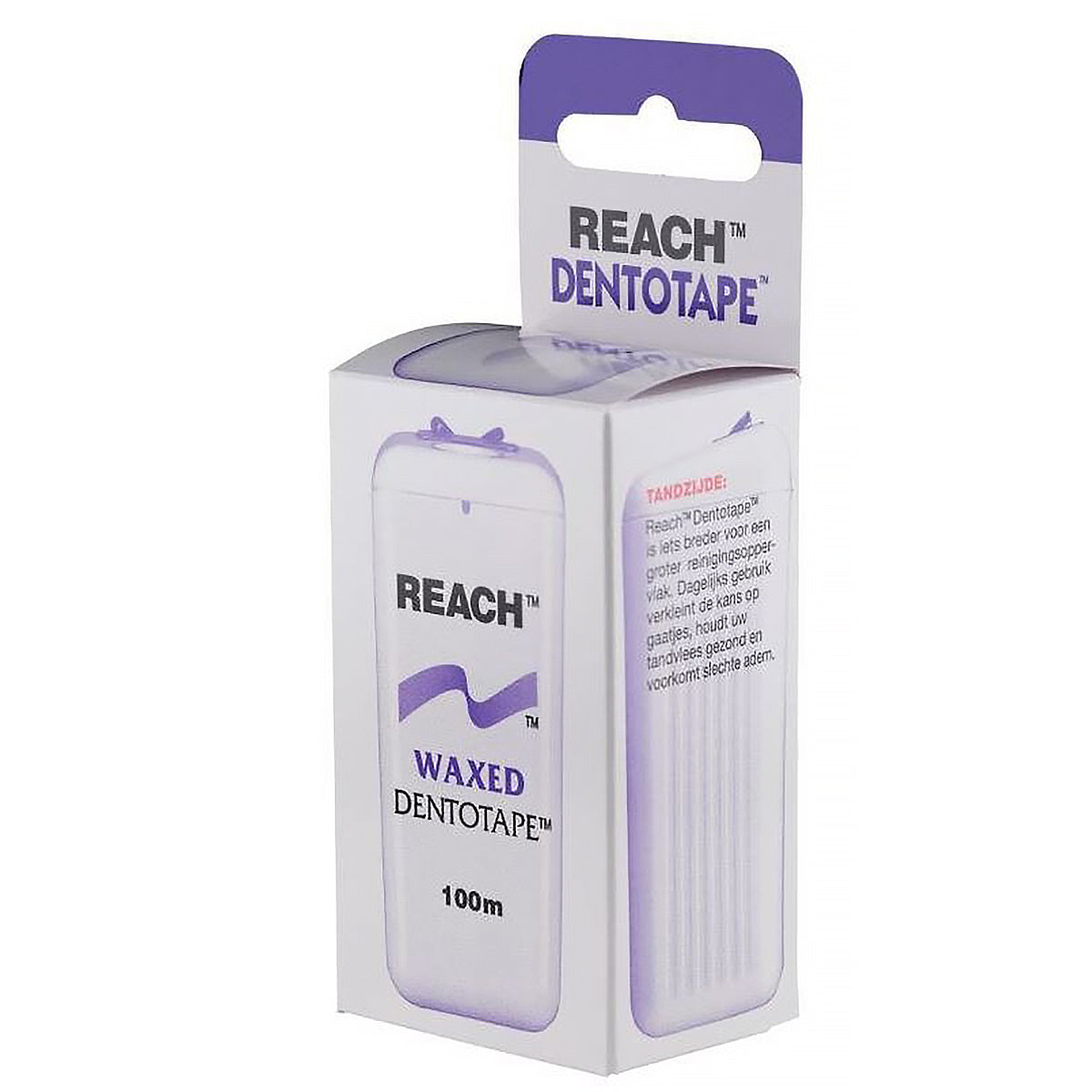 Reach Dentotape Waxed verpakking van 100 meter tandzijde met dispenser