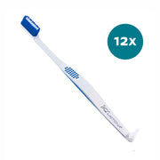 Lactona tandenborstel IQ+ Medium met blauwe haren, verpakking 12x