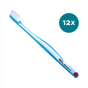Lactona tandenborstel IQ Soft blauw met witte haren en 12x badge