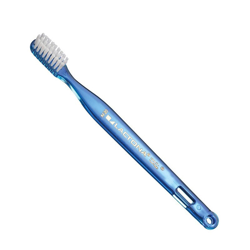 Lactona tandenborstel M30 in blauwe kleur met witte haren