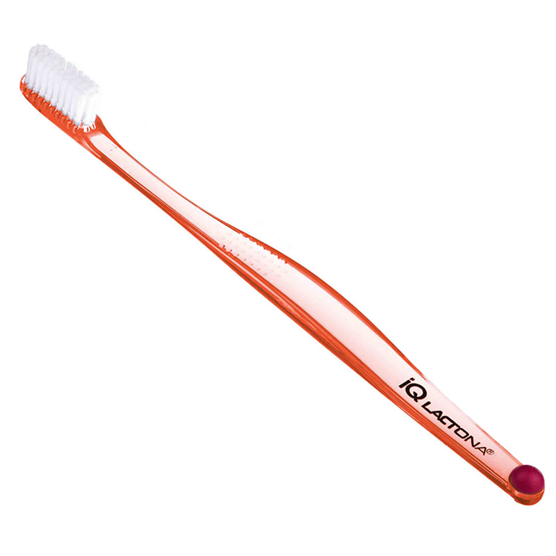 Lactona tandenborstel IQ Easycomfort X-soft in oranje met witte haren