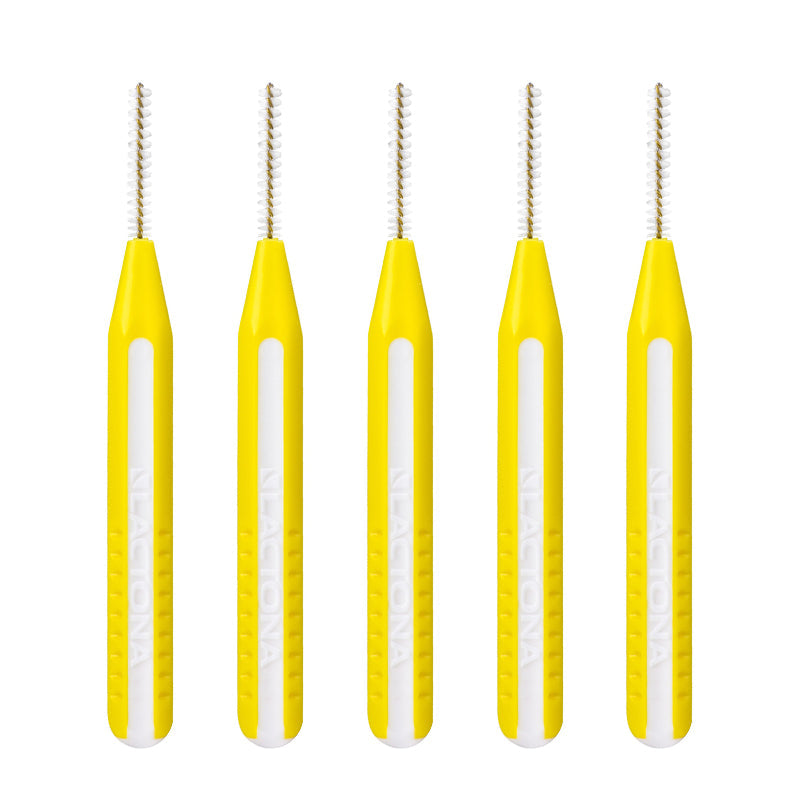 Lactona Easygrip ragers XX-Small 2,5mm geel, vijf stuks naast elkaar