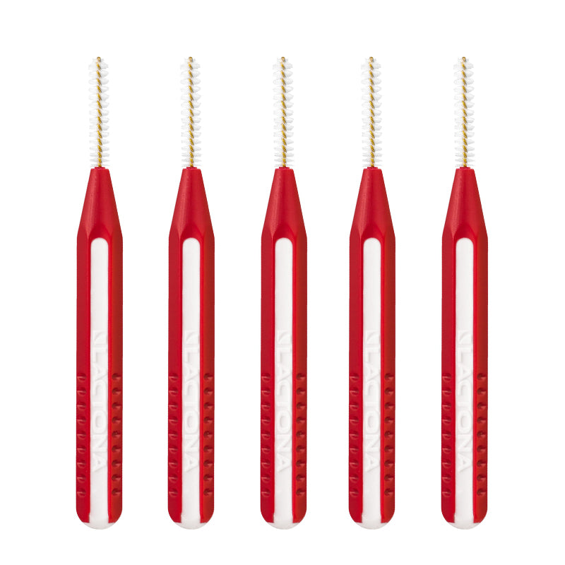 Lactona Easygrip ragers X-Small 3mm rood, vijf ragers met rode grip op rij