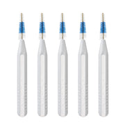 Lactona Easygrip Ragers A 2,5-5mm wit, vijf ragers met blauwe borstelkop op een rij