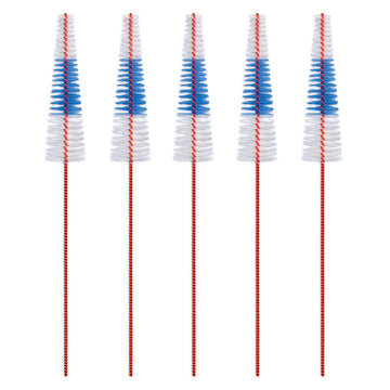 Lactona ragers Easydent B 3,1-8mm rood, vijf ragers met witte en blauwe conische borstels