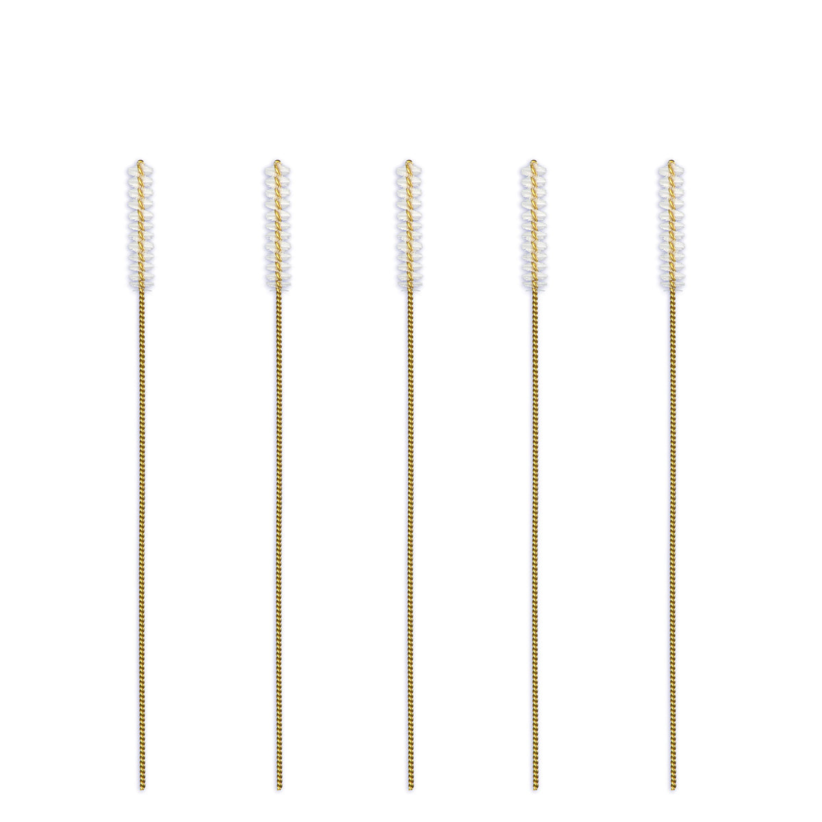Lactona ragers XXS-Short 2,5mm geel, vijf ragers met witte ronde borstelkop