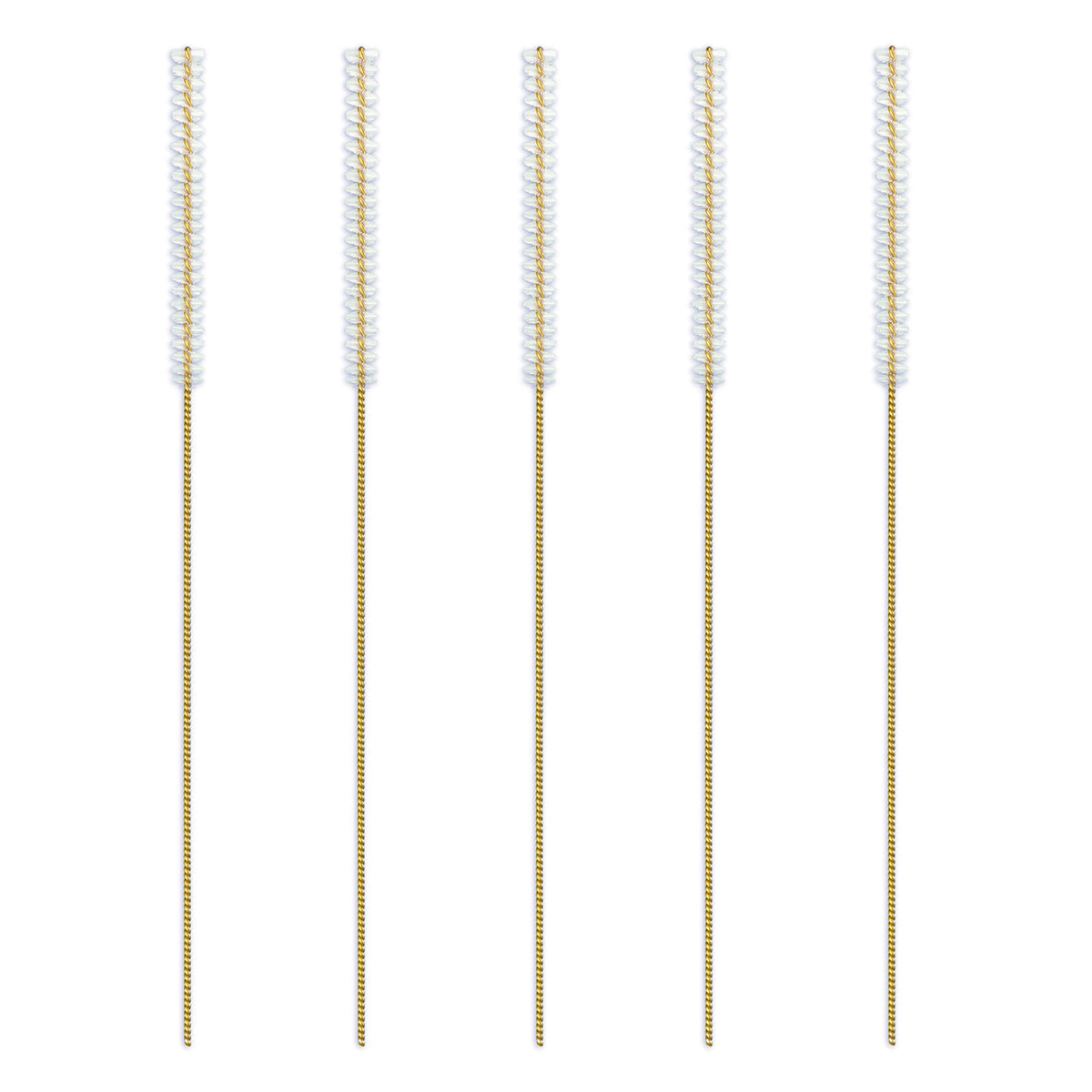 Lactona ragers XXS-Long 2,5mm geel, vijf ragers met witte borstel op rij