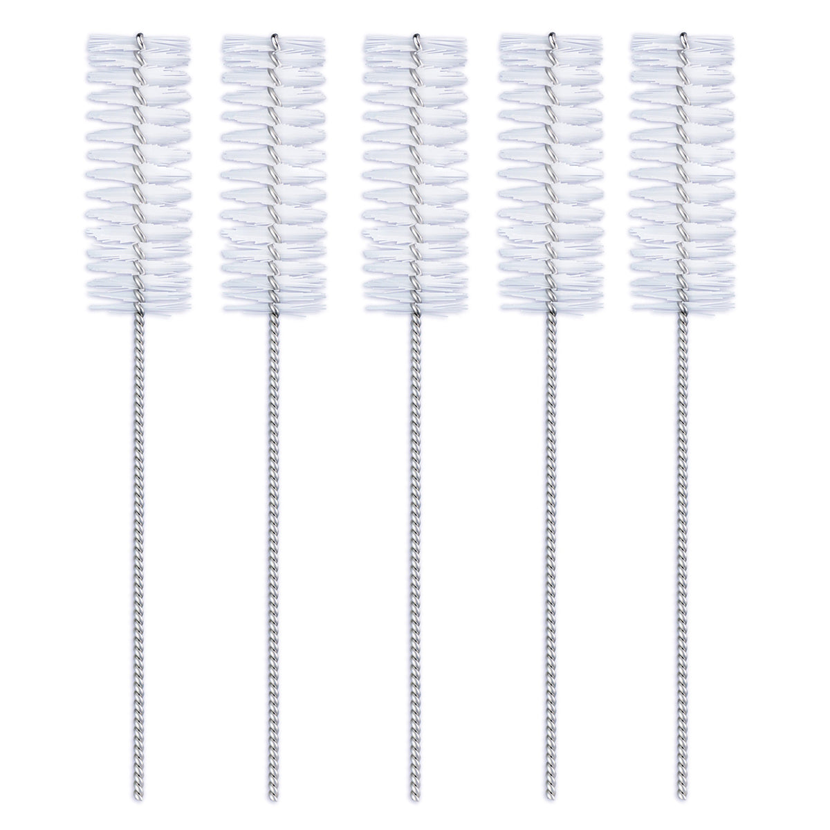 Lactona ragers XL 10mm transparant, vijf ragers met witte cilindrische borstel op rij