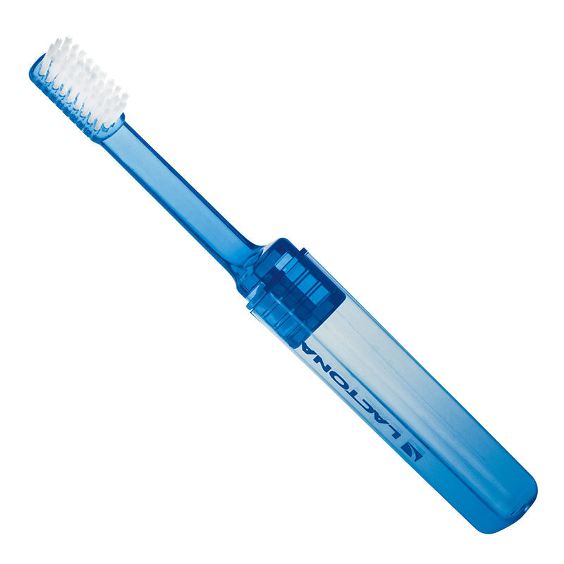 Lactona reistandenborstel C-139 blauw met opvouwbare beschermkoker