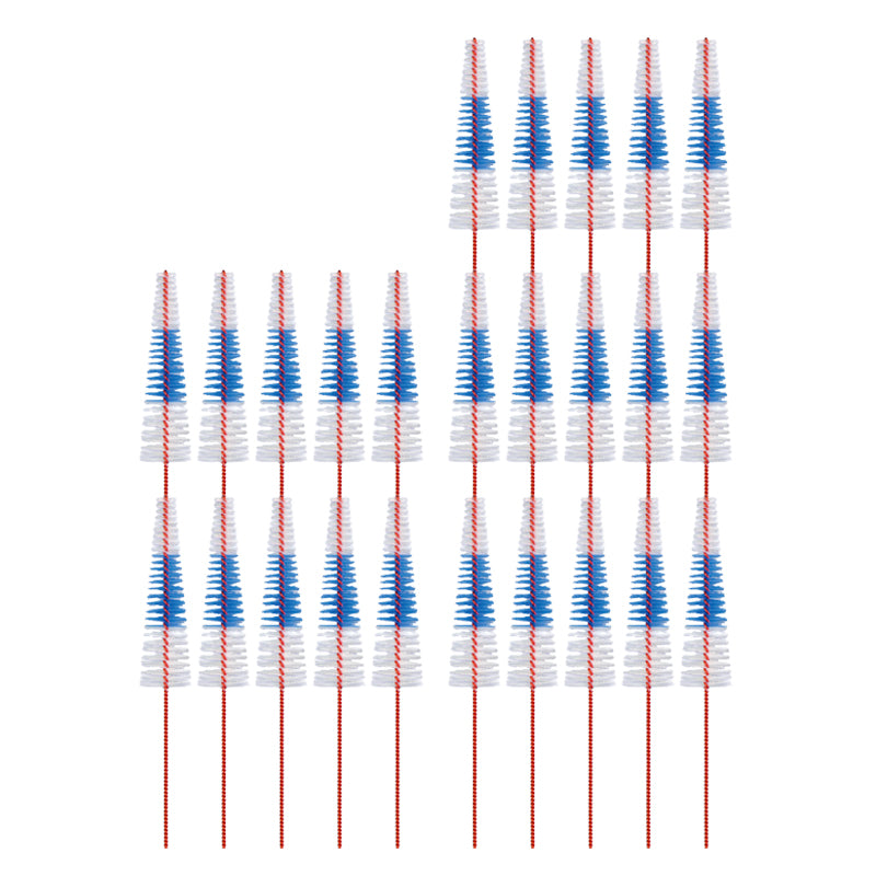 Lactona ragers Easydent B 3,1-8mm rood, 25 stuks naast elkaar gerangschikt