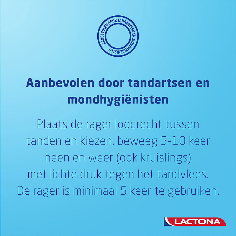 Lactona Easyclean ragers S 4.0 mm gebruiksinstructie aanbevolen door tandartsen en mondhygiënisten