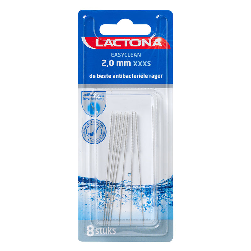 Lactona Easyclean ragers XXXS 2,0 mm verpakking met 8 stuks