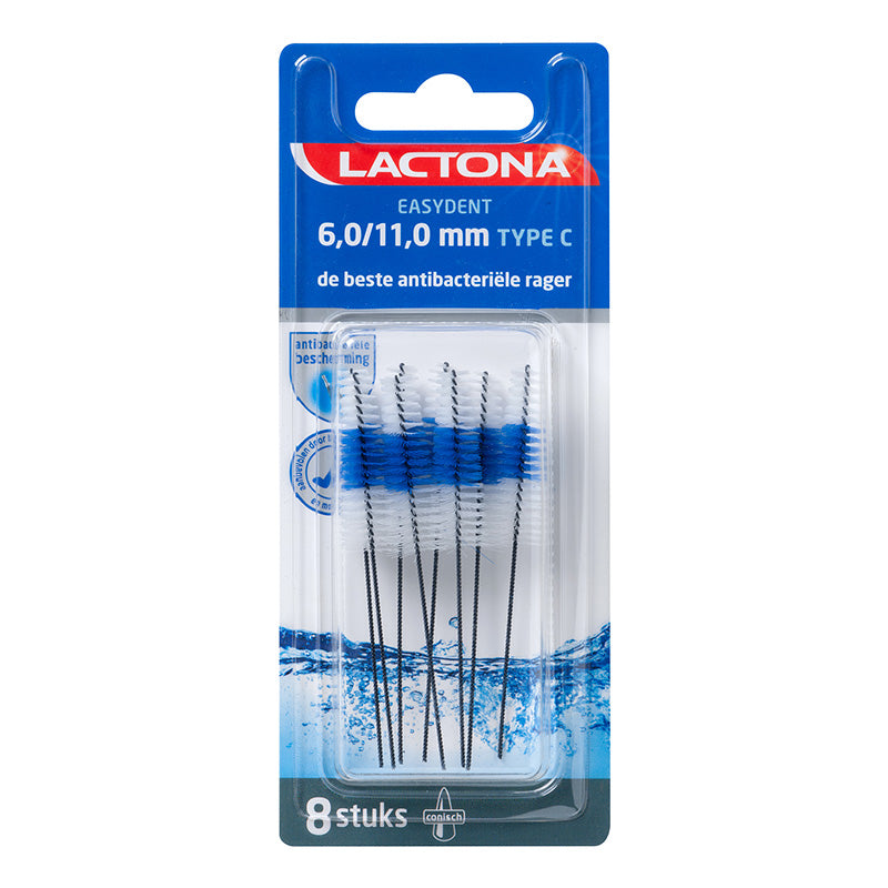 Lactona Easydent ragers C 6,0/11,0 mm verpakking met 8 stuks antibacterieel