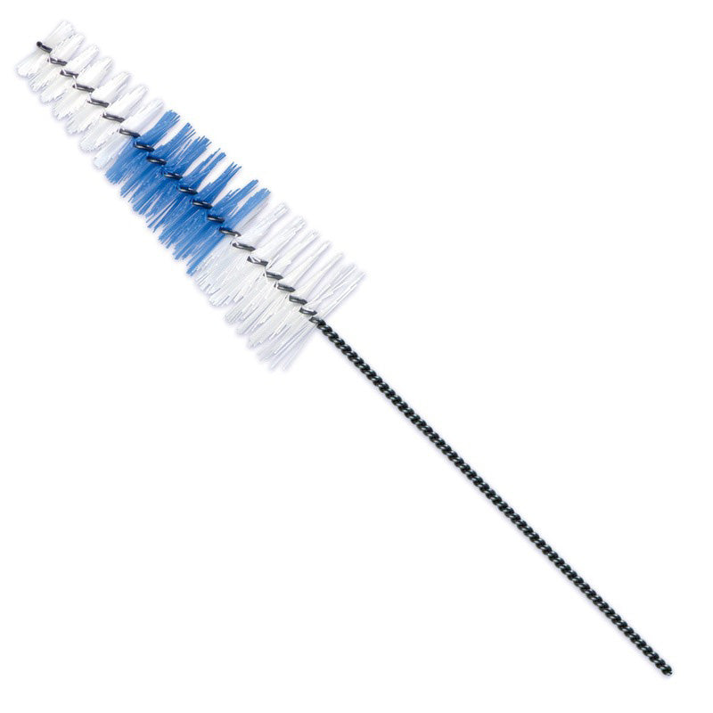 Lactona Easydent rager C met witte en blauwe rijgborstel, close-up