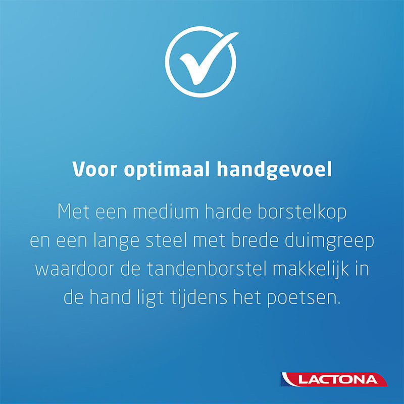 Lactona Nylon M40 Medium tekst over medium harde borstelkop en brede duimgreep