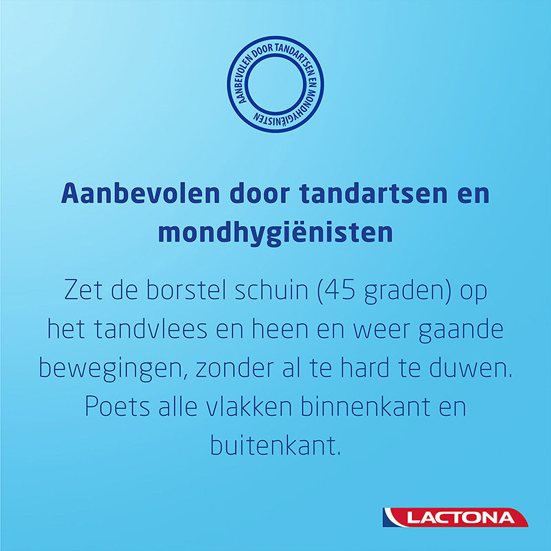 Lactona Orthodontic 201 poetsinstructie met tandartsen keurmerk als aanbeveling