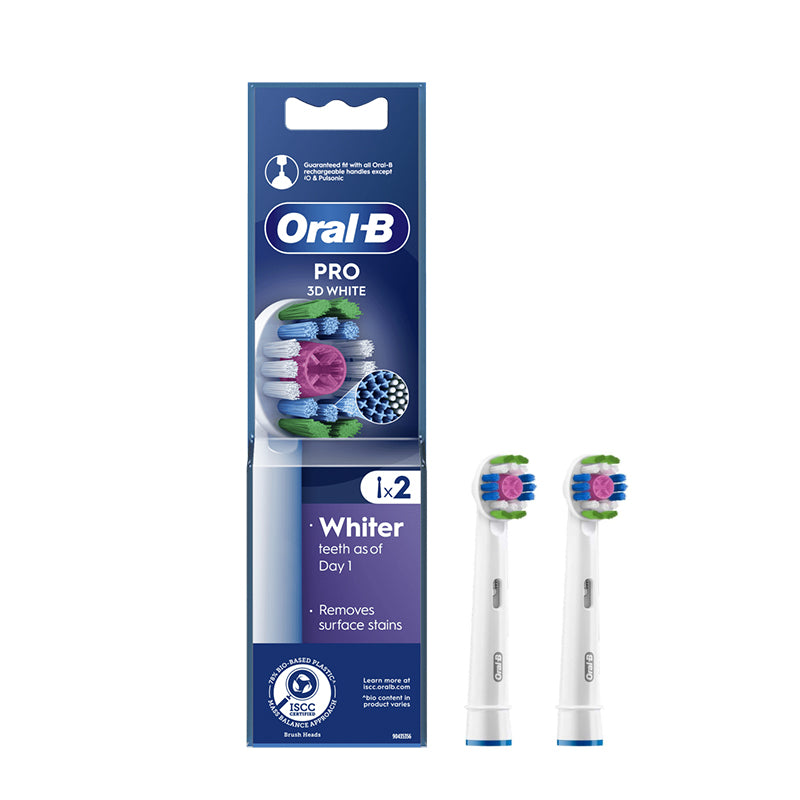 Oral-B 3D White EB18-2 opzetborstels met verpakking en twee borstelkoppen