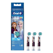 Oral-B Kids Frozen X-Soft opzetborstels verpakking en drie losse opzetborstels