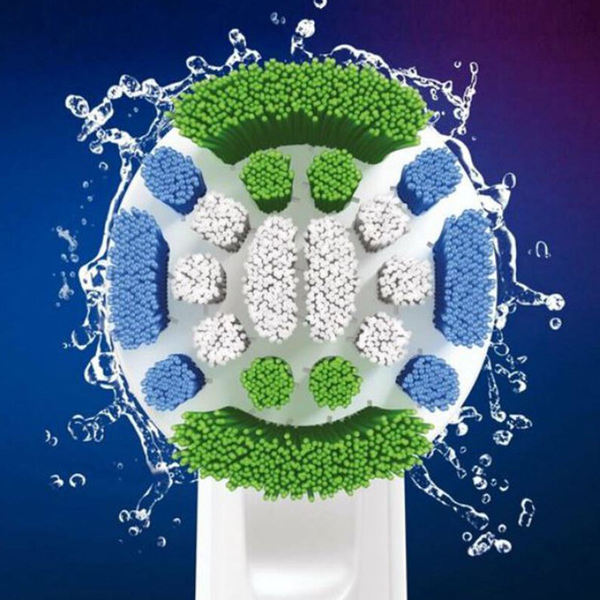 Oral-B Precision Clean Maximiser opzetborstel close-up borstelharen met waterspetters