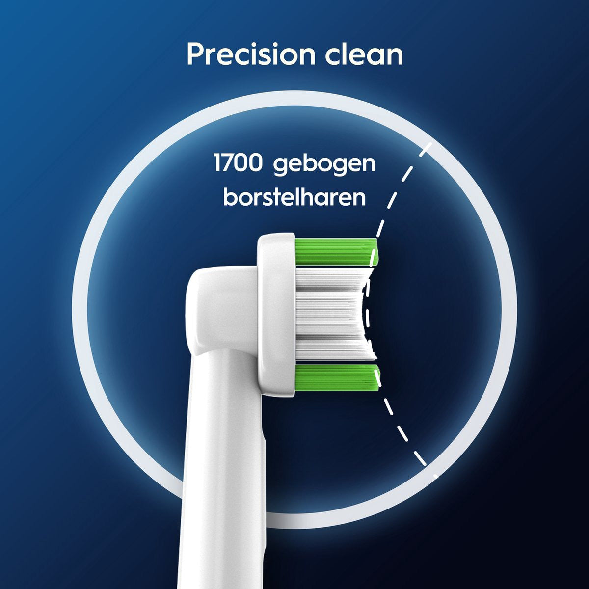 Oral-B Pro Precision Clean opzetborstel met 1700 gebogen borstelharen detail