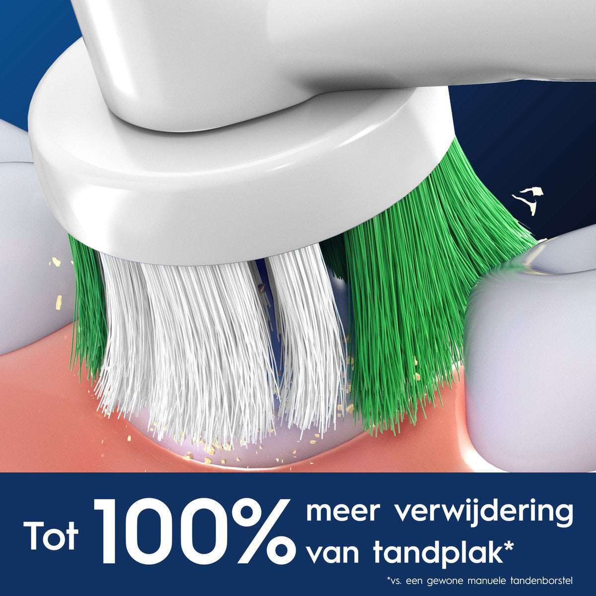 Oral-B Pro Precision Clean opzetborstel op tanden, tot 100% meer tandplakverwijdering
