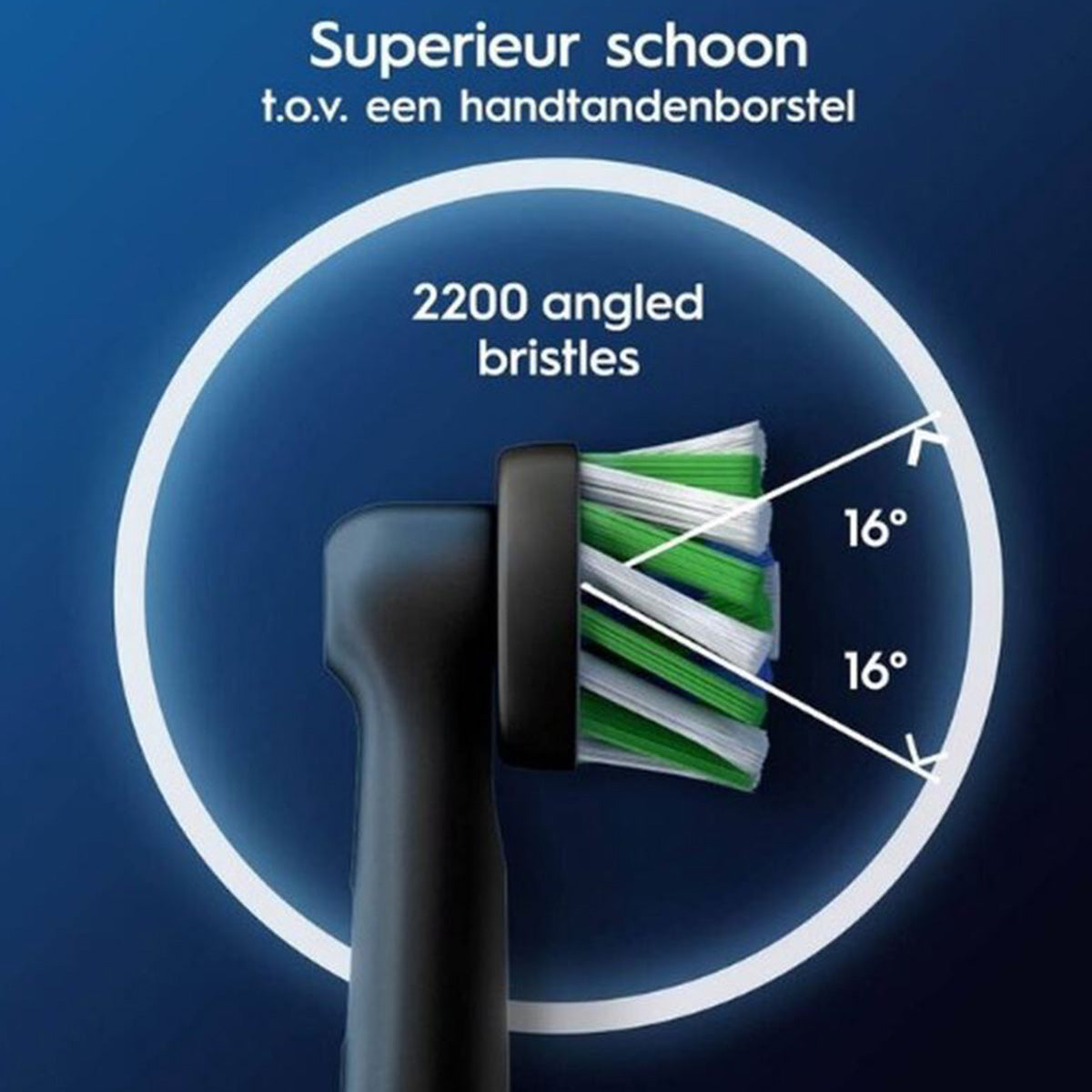 Oral-B Pro Cross Action opzetborstel met 2200 schuin geplaatste haartjes onder 16 graden