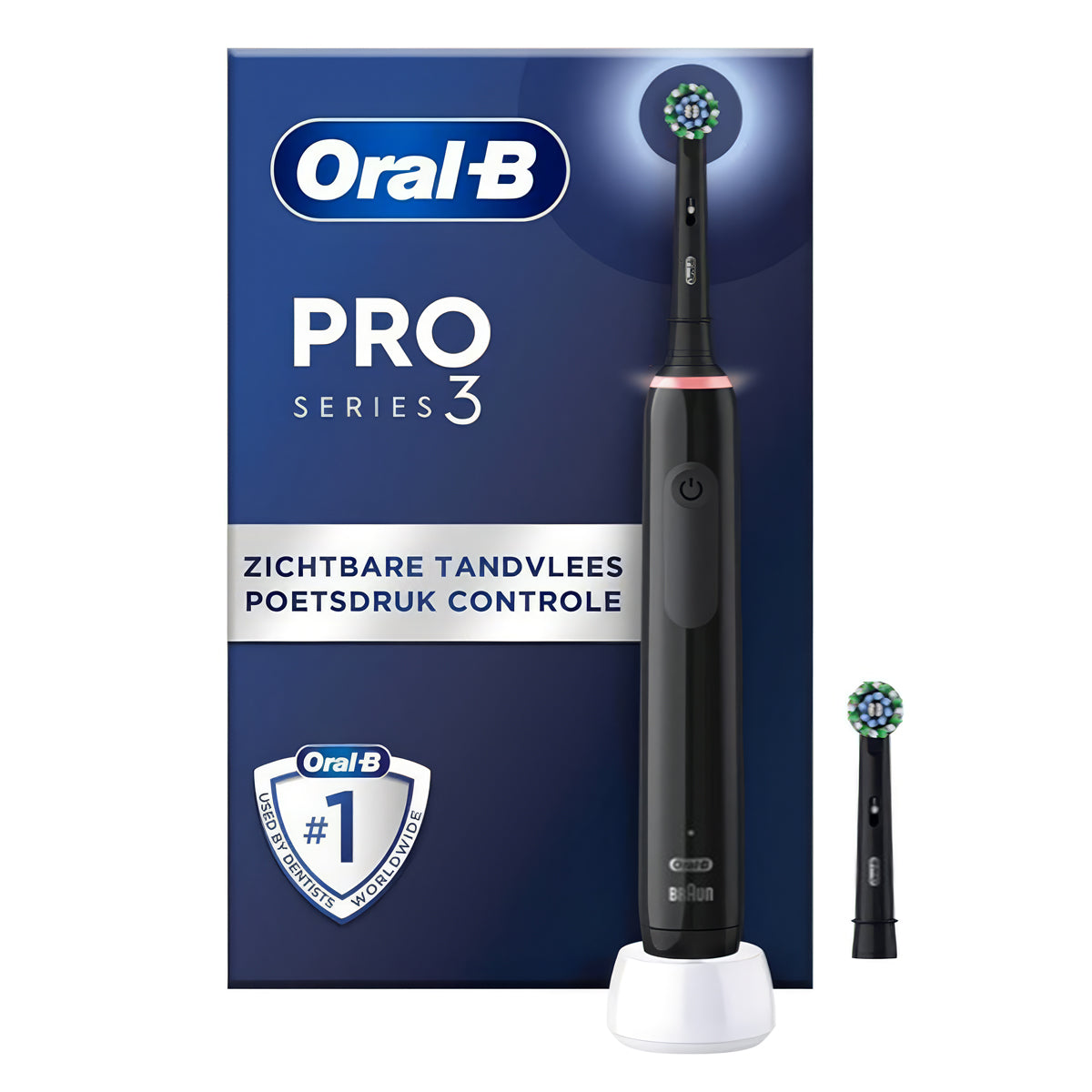 Oral-B PRO 3 3000 CrossAction Black Edition elektrische tandenborstel met verpakking en opzetborstel
