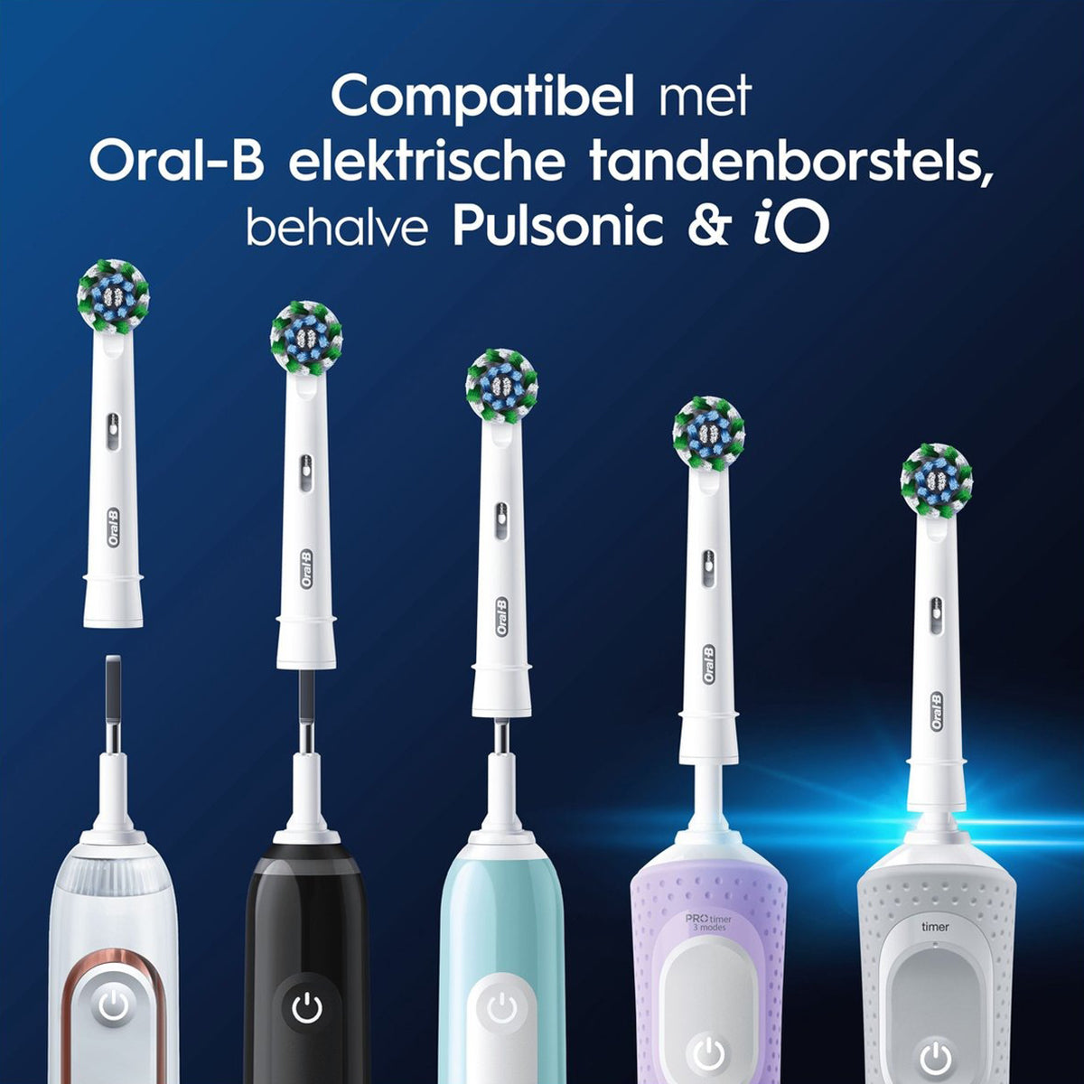 Oral-B PRO Cross Action opzetborstel compatibel met vijf verschillende tandenborstelhandvatten