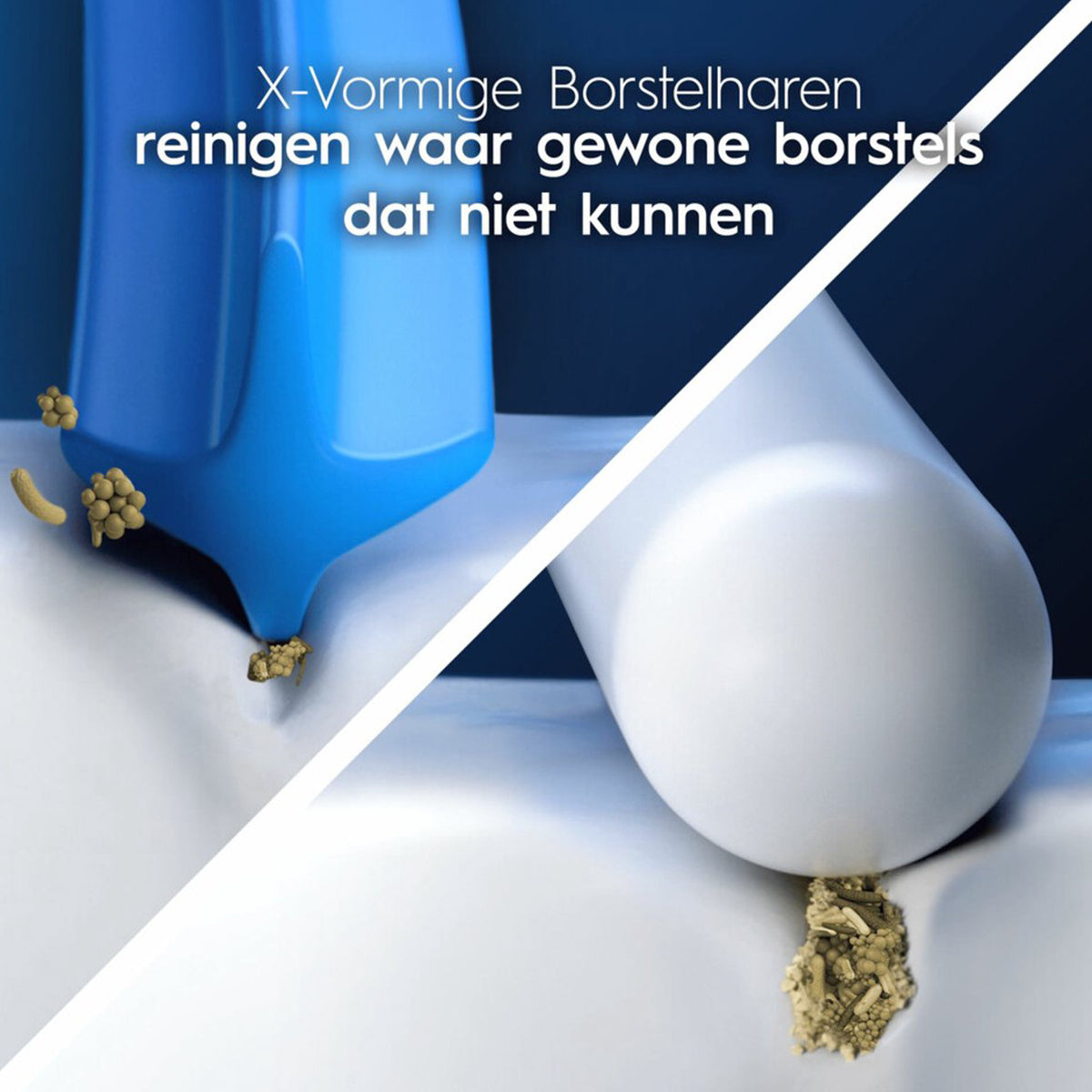 Oral-B PRO Precision Clean opzetborstel met X-vormige haren reinigt beter dan gewone borstel