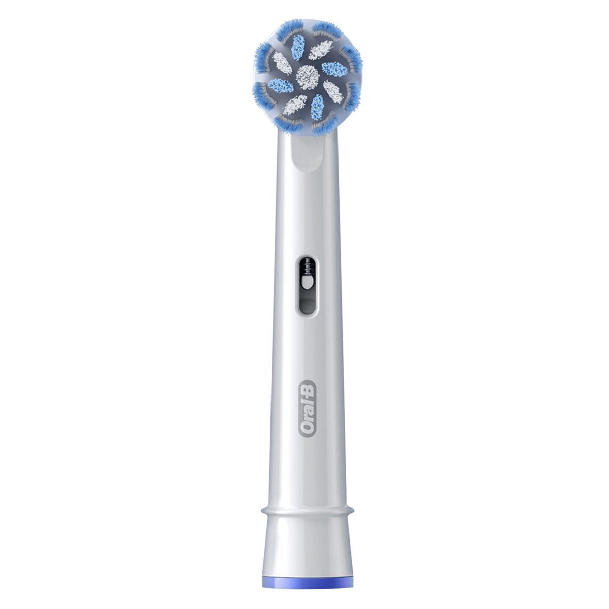 Oral-B PRO Sensitive Clean EB60X-8 opzetborstel met ronde blauw-witte borstelkop close-up