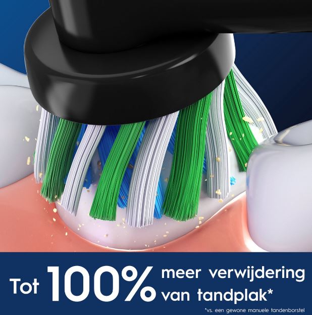 Oral-B PRO Cross Action opzetborstel poetst tanden, tot 100% meer tandplakverwijdering