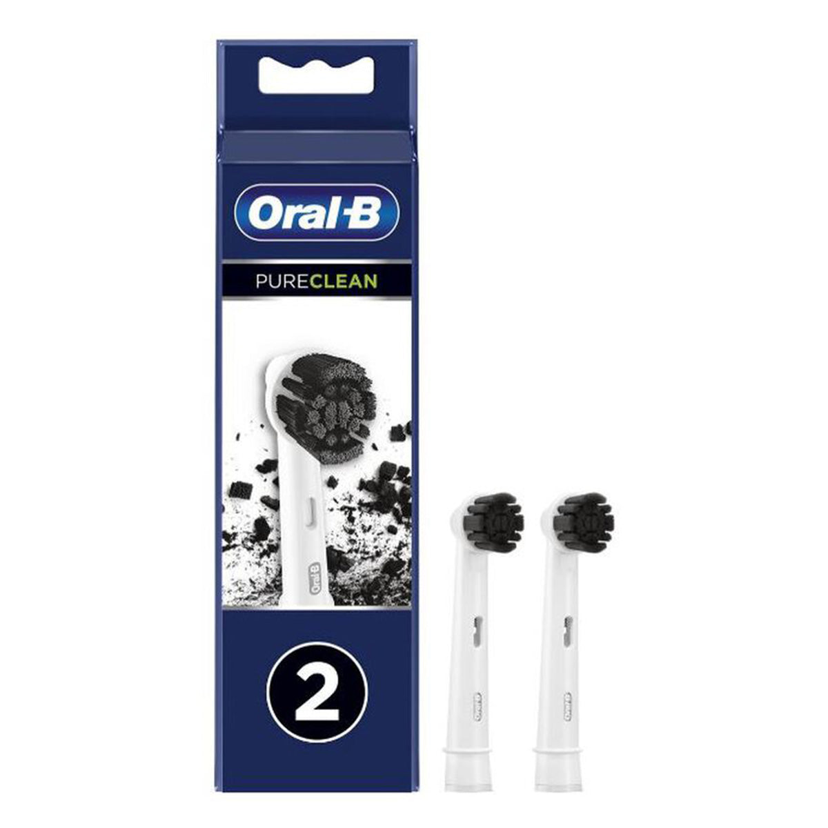 Oral-B Pure Clean opzetborstels met verpakking, twee stuks met zwarte haren