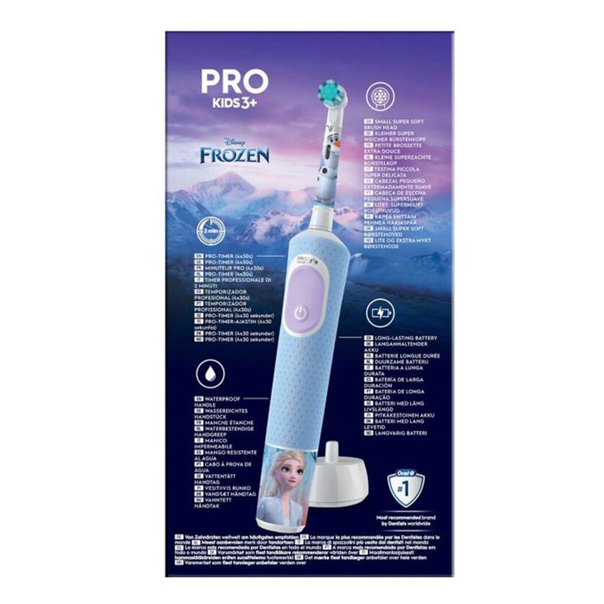 Oral-B Vitality Pro 103 Kids Frozen 3+ jaar verpakking achterzijde met productinfo