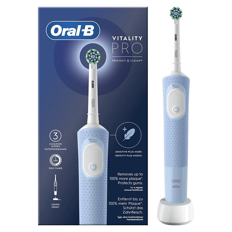 Oral-B Vitality Pro 103 blauw elektrische tandenborstel met verpakking en oplader