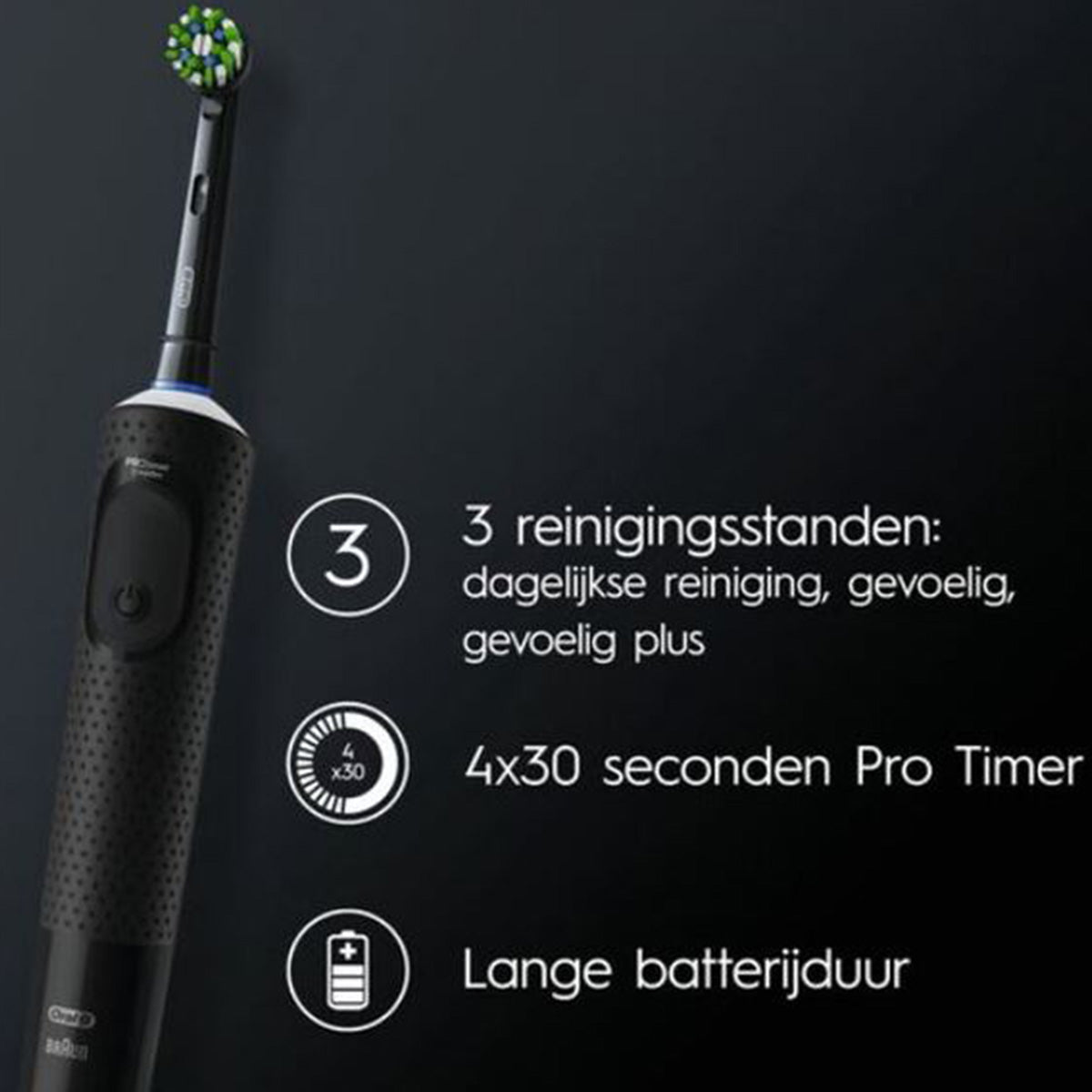 Oral-B Vitality Pro Protect X Clean zwart met 3 reinigingsstanden en Pro Timer